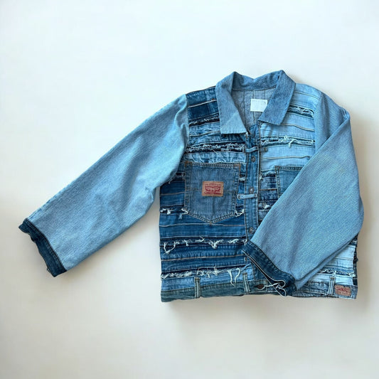 Denim waist-bands jacket