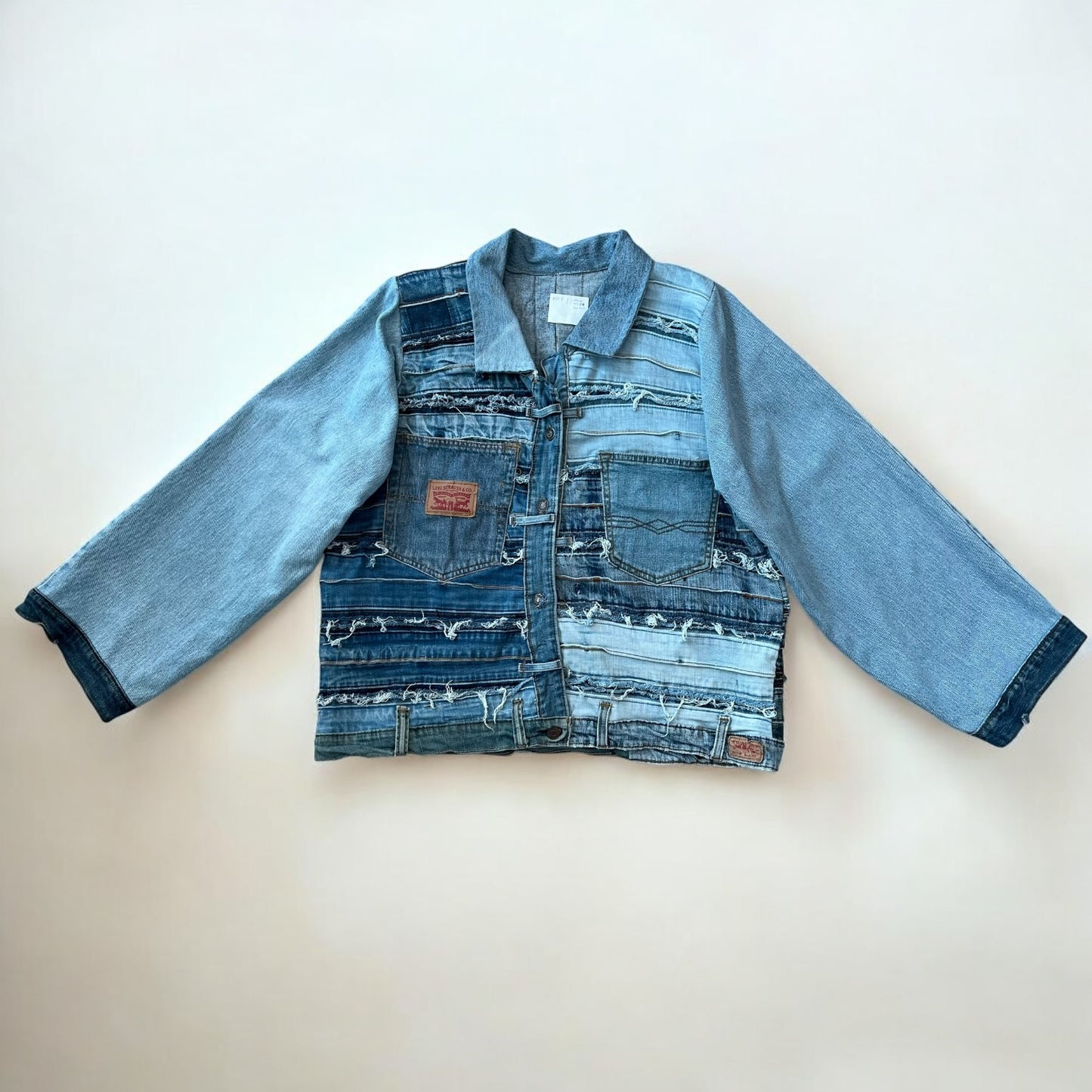 Denim waist-bands jacket