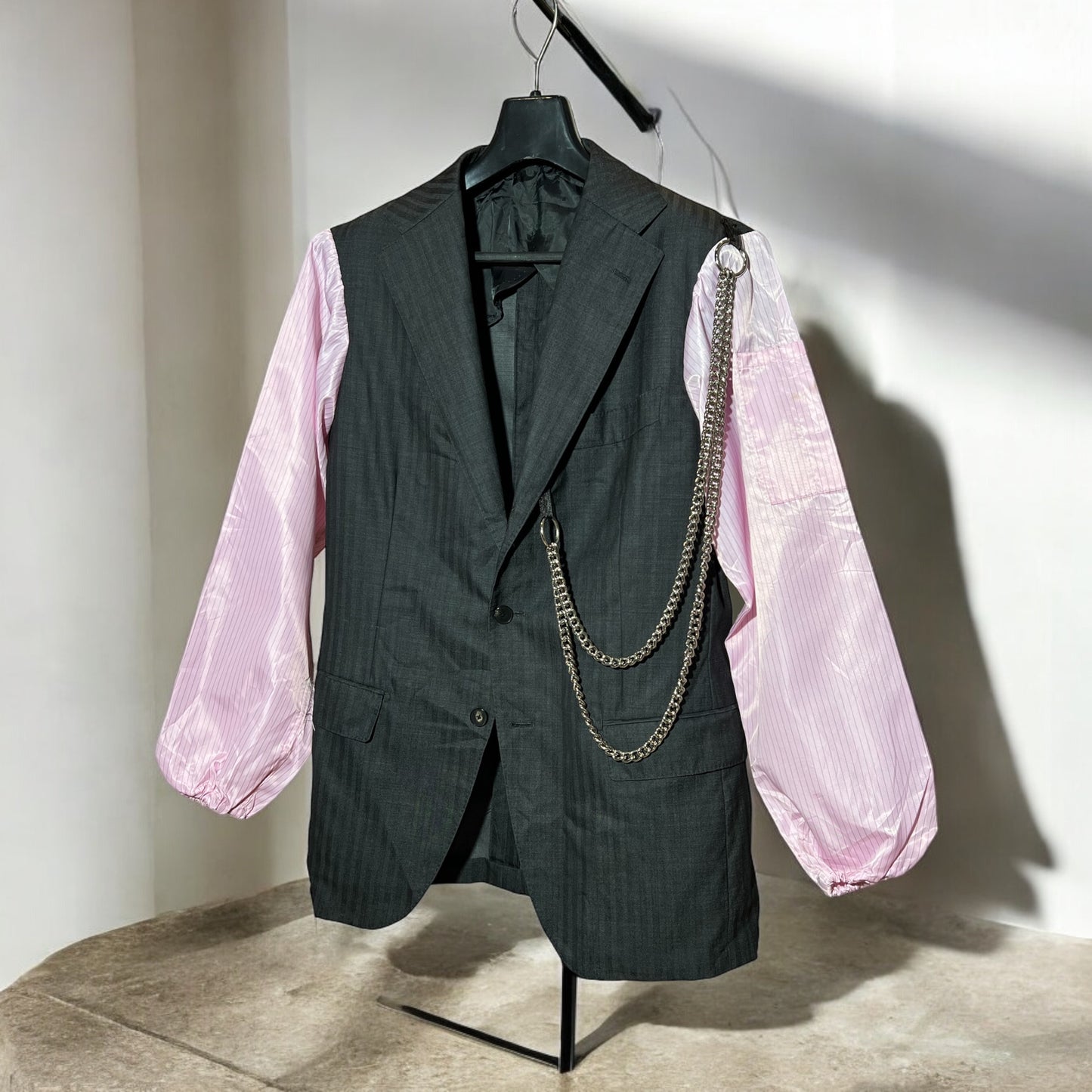 Remade Chained blazer pink sleeves